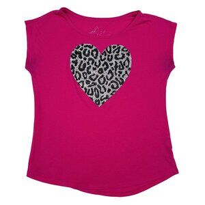 Limited Edition PSNY Glitter Leopard Print Heart Pink T-Shirt Size Small